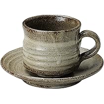 Amazon｜丸伊製陶 信楽焼 へちもん コーヒーカップ&ソーサー 灰